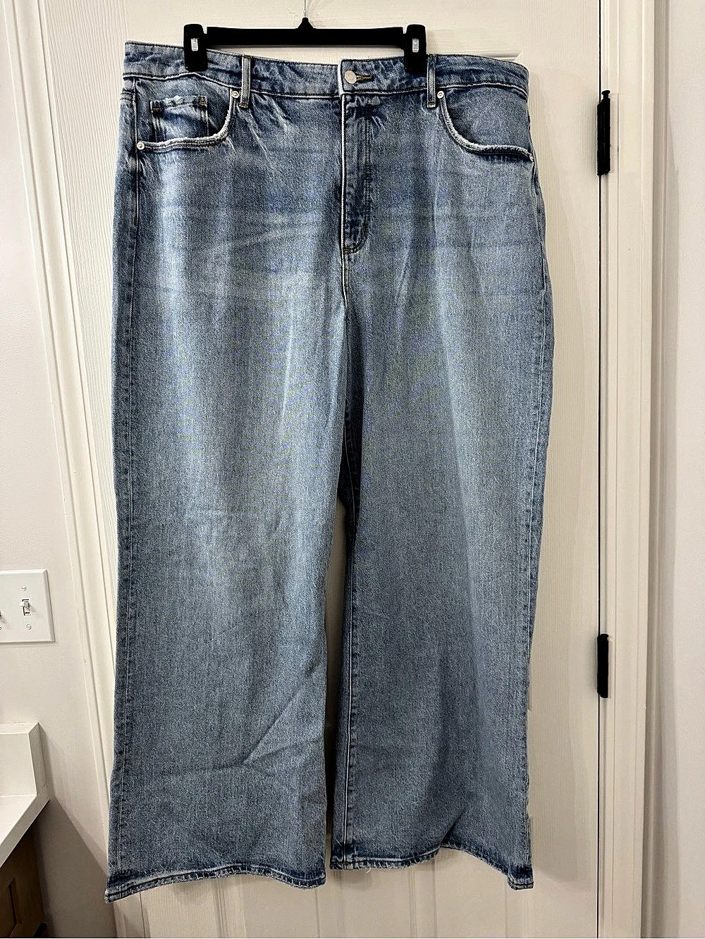 NWT LOFT The Wide Leg Wide Leg High Rise Jeans Blue Size 34 (18)